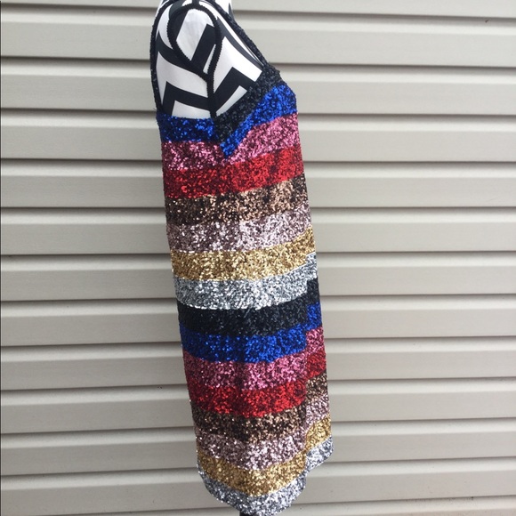 NWT Gap Crazy Stripe Sleeveless Sequin Dress - Picture 8 of 8